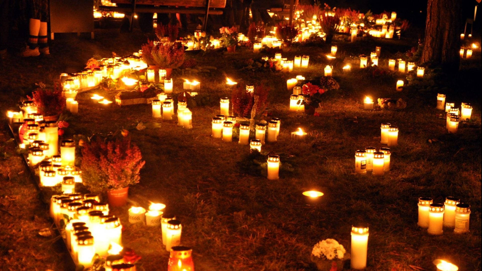 All Saints Day Ground Candles Background