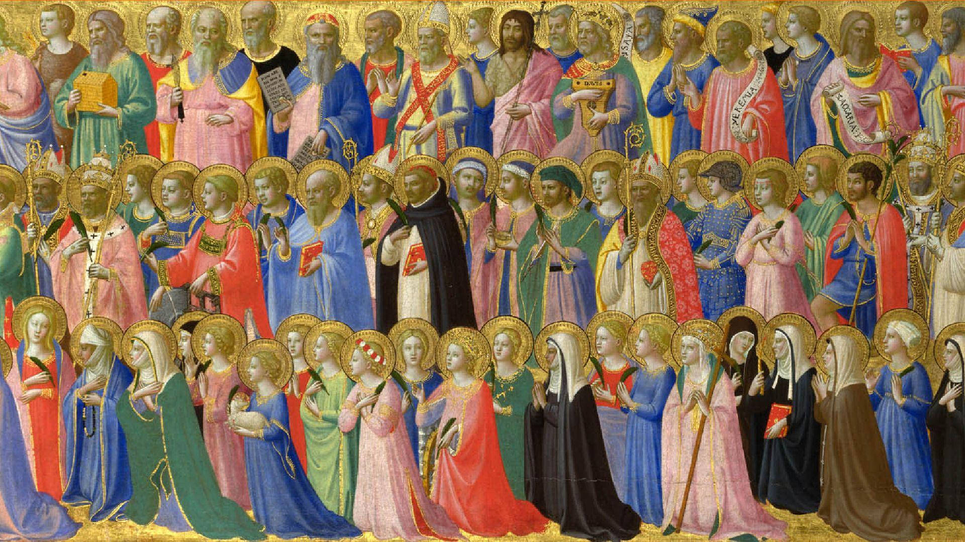 All Saints Day Saints Collage Background