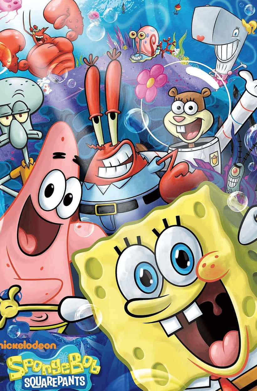 All Spongebob Characters Together Background