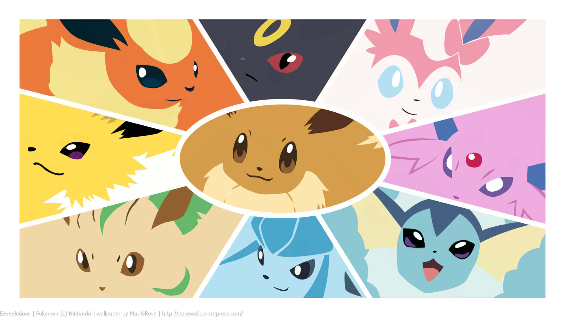 All The Eevee Evolutions, Together In One Place Background