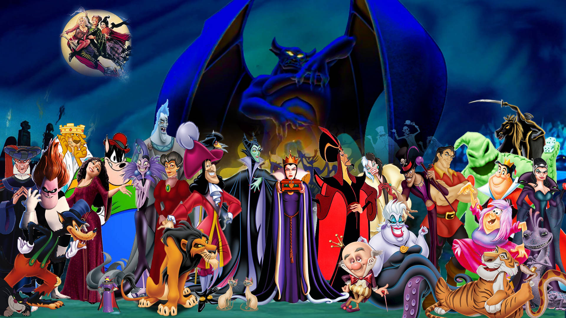 All The Wicked Disney Villains Background
