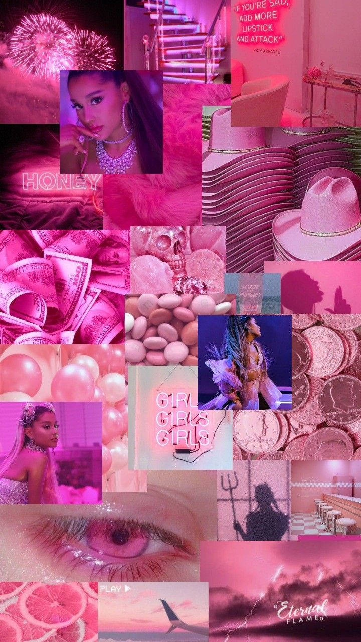 All Things Pink Baddie Collage Background