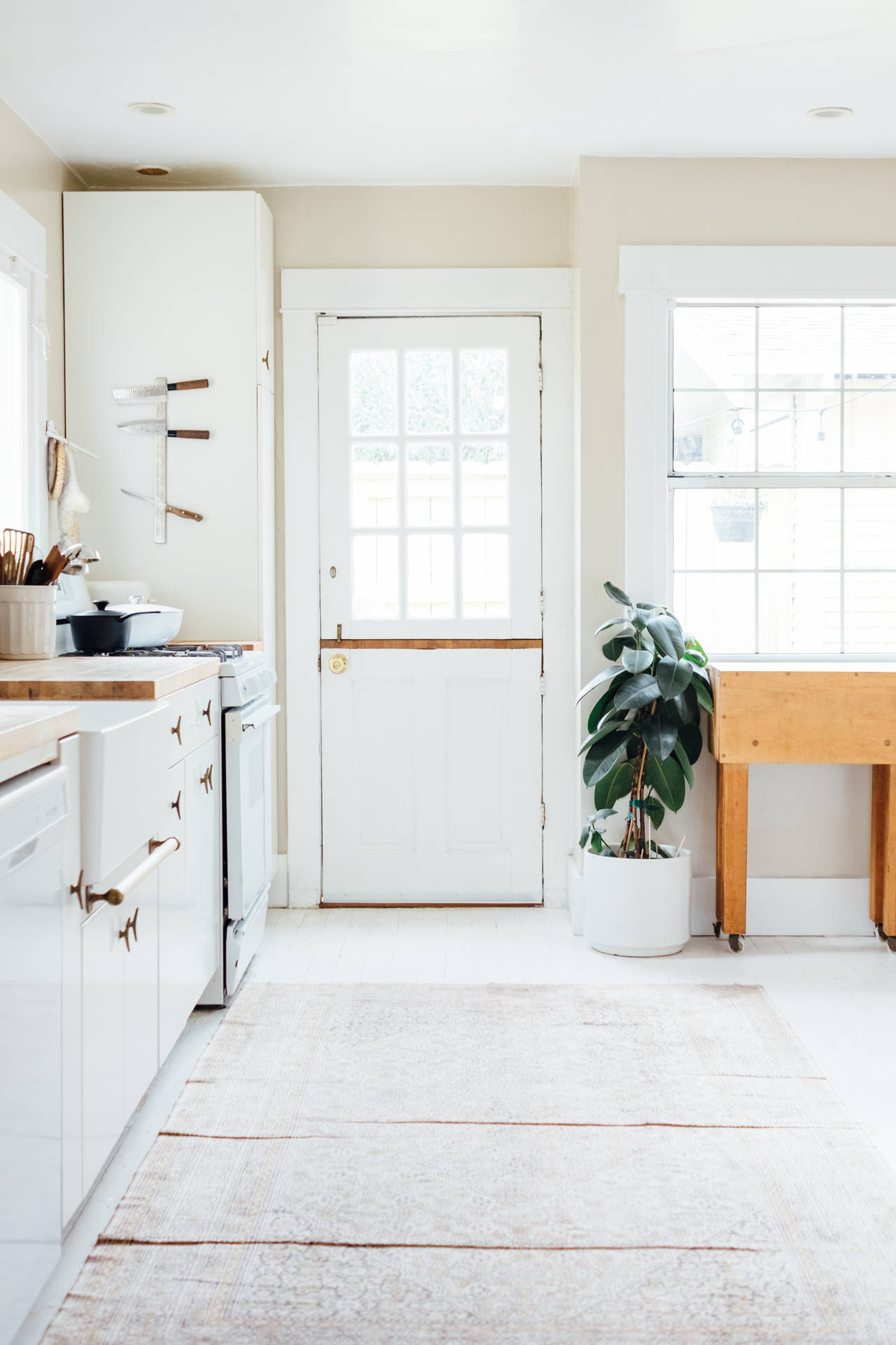All-white Home Kitchen Background
