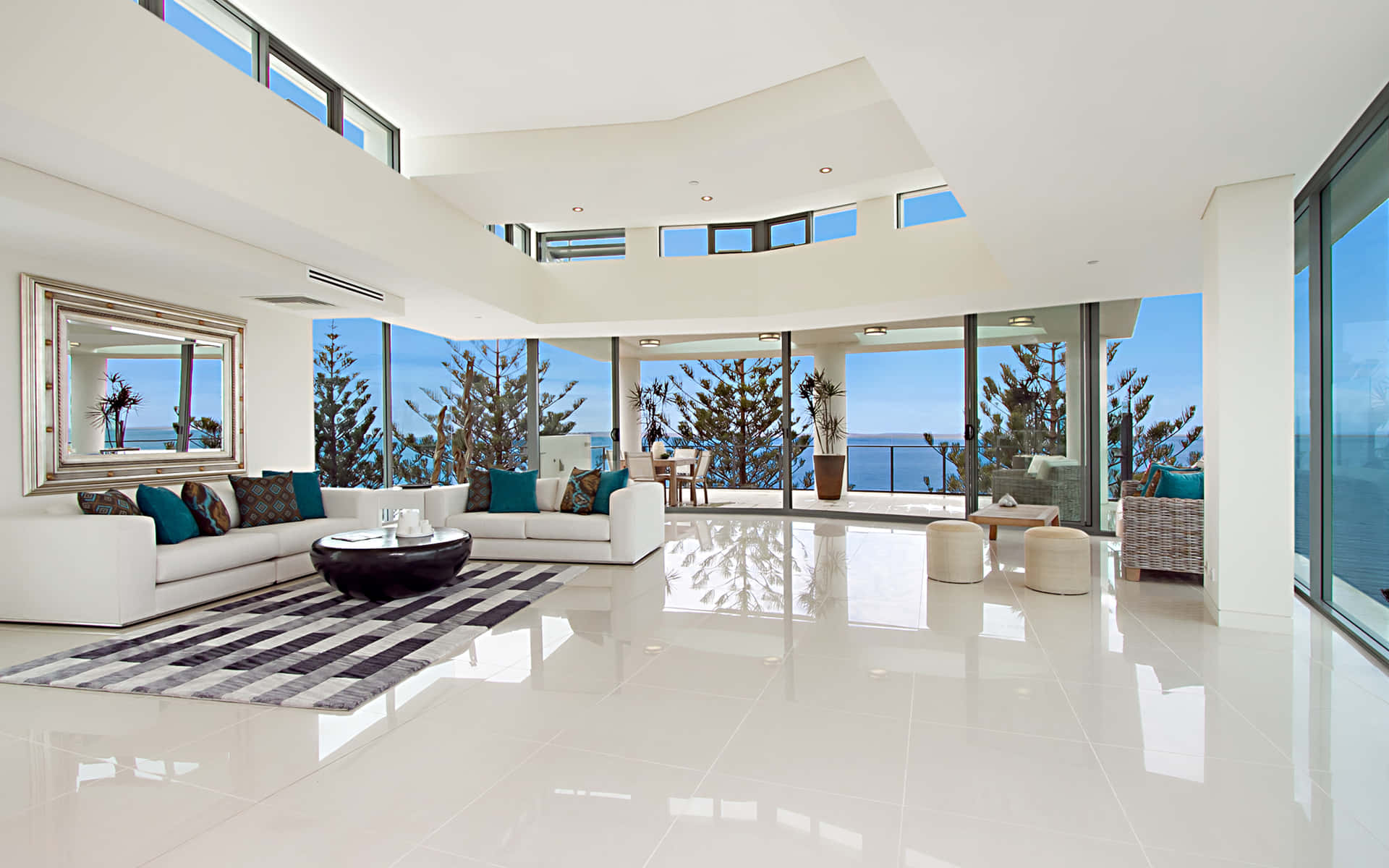 All White Luxury House Interior Background