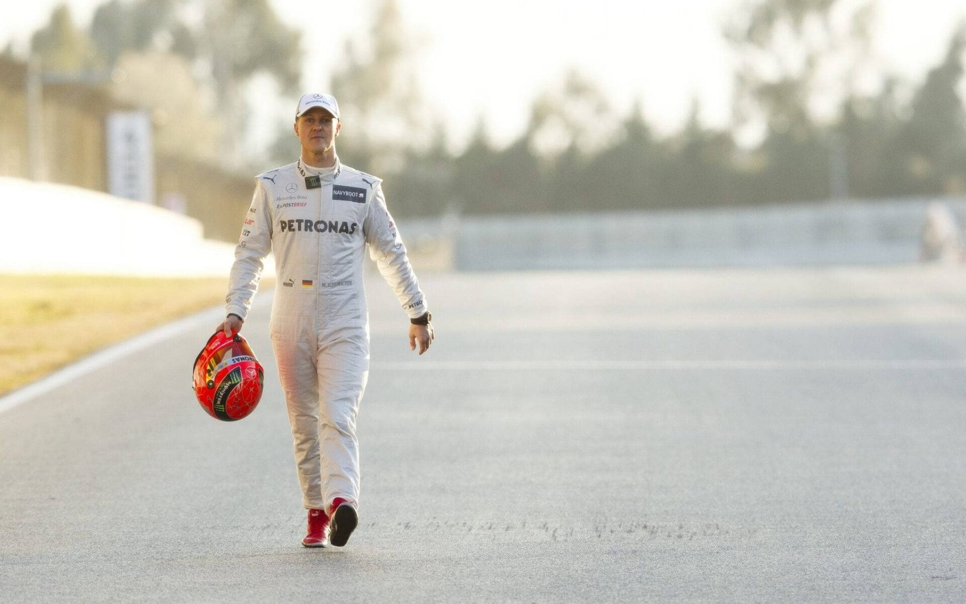 All-white Petronas Michael Schumacher Background