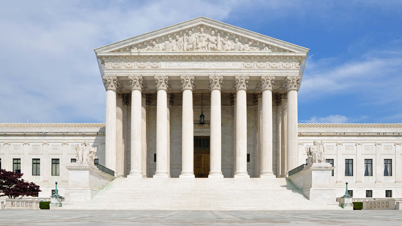 All White Supreme Court Building Exterior Background
