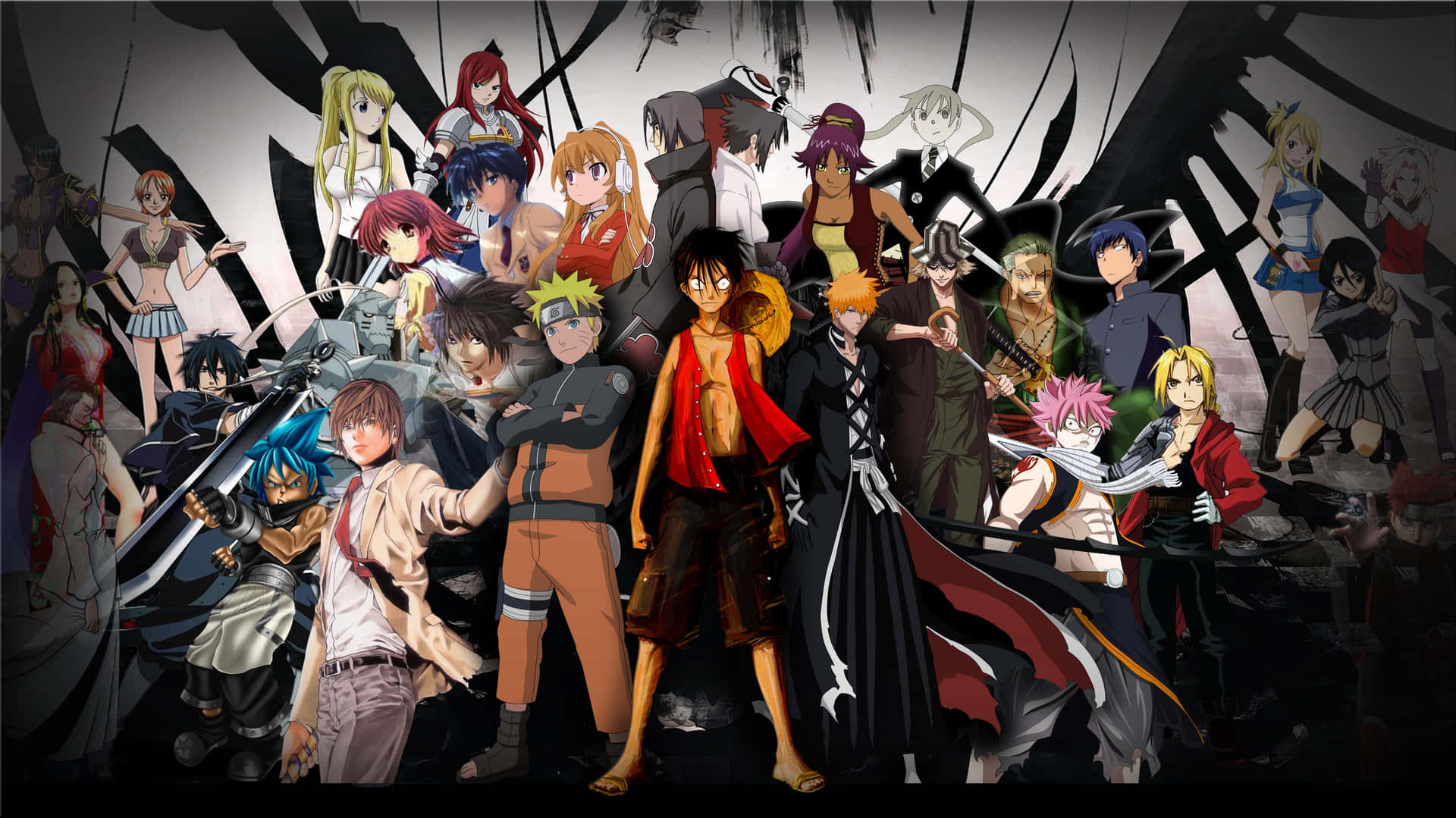 All Your Favorite Anime Characters In One High-definition Image.