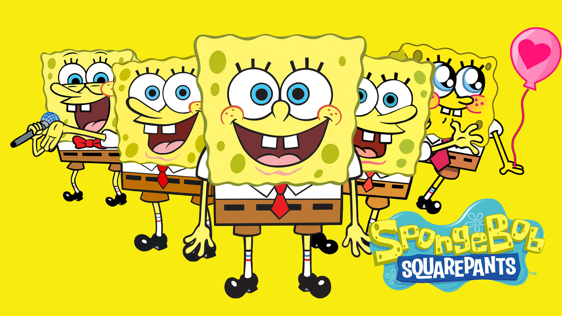 All Your Favorite Spongebob Characters, Ready To Bring You A Smile. Background