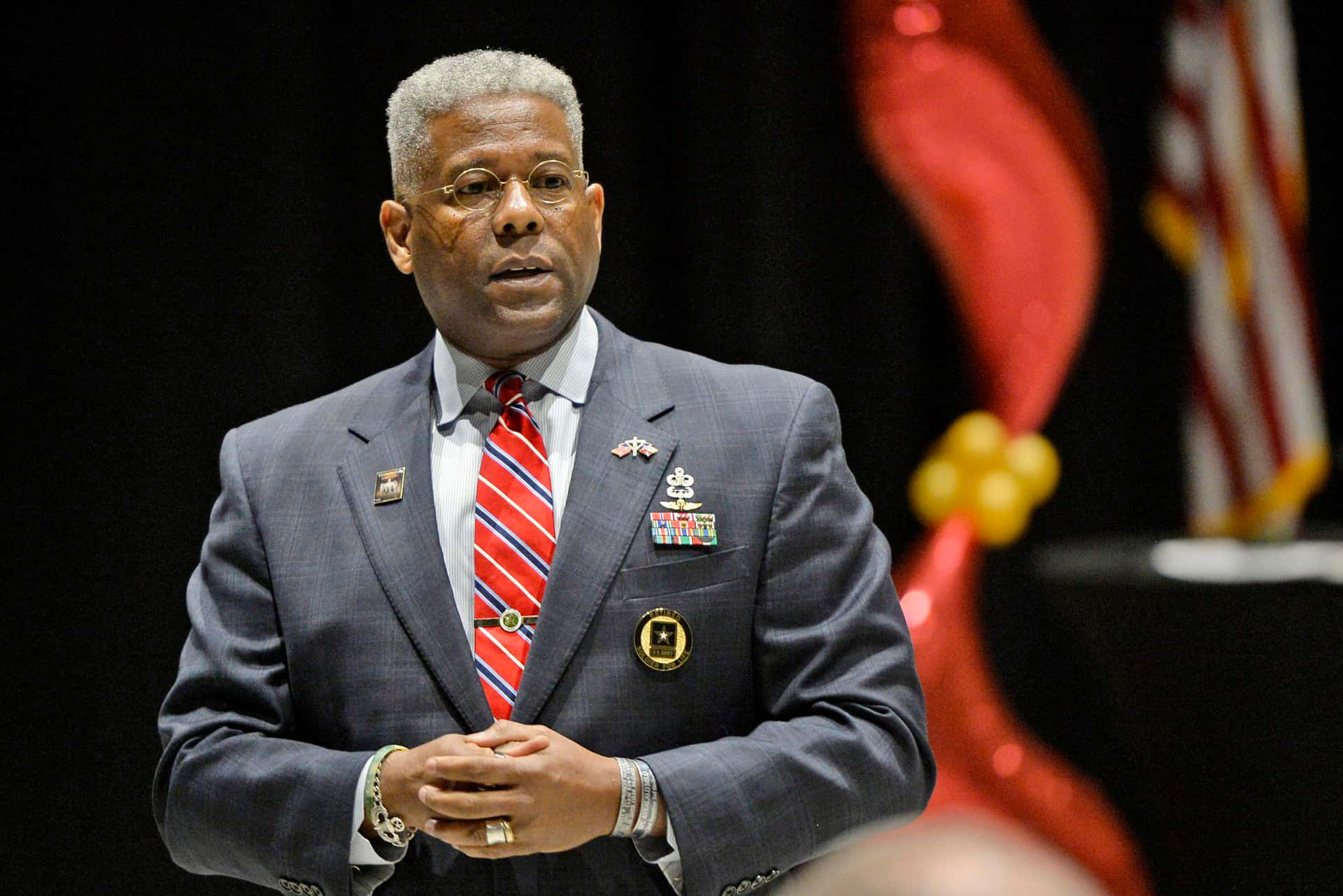 Allen West With Military Star Badge Background