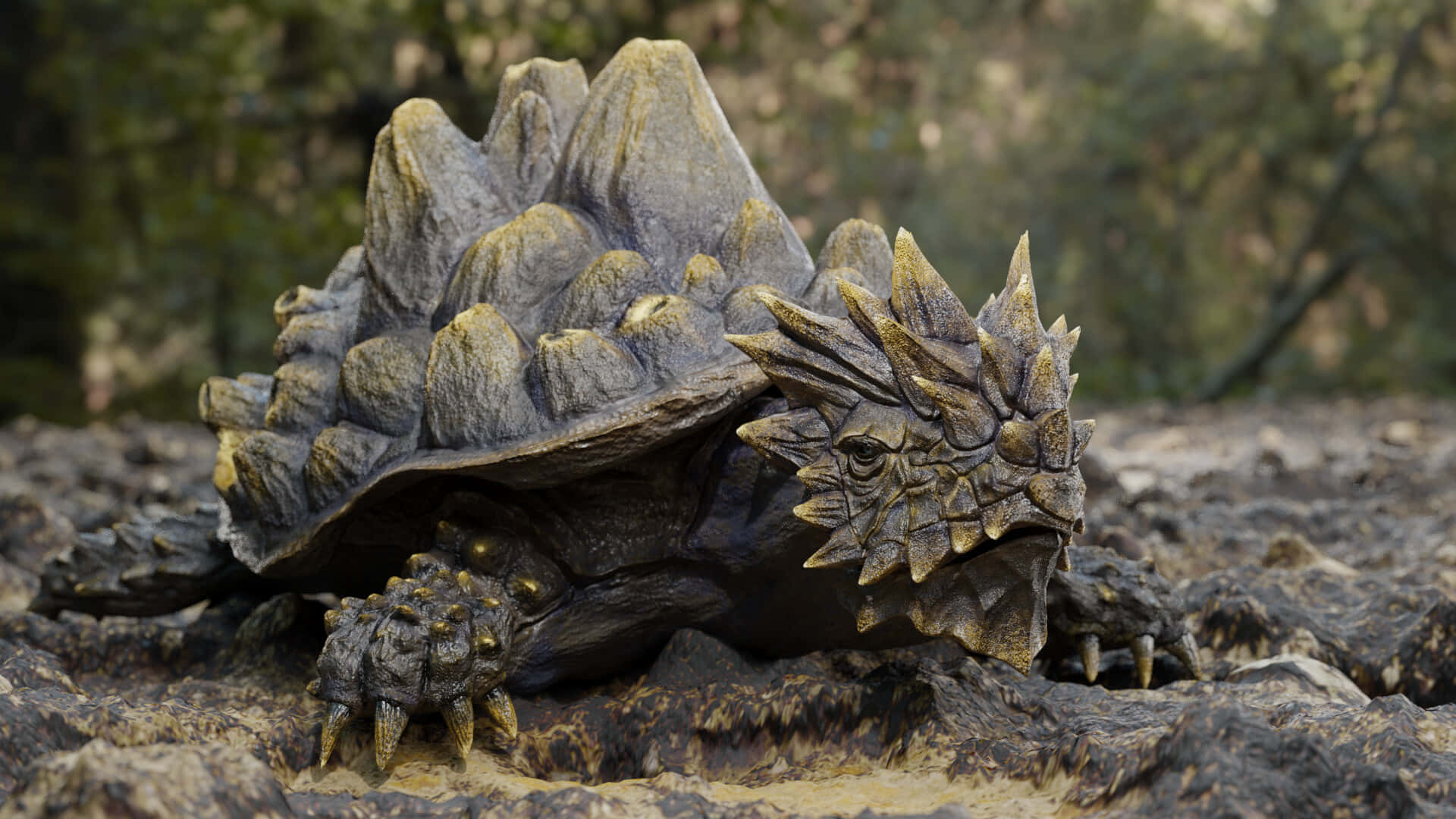 Alligator Snapping Turtle Camouflage Background