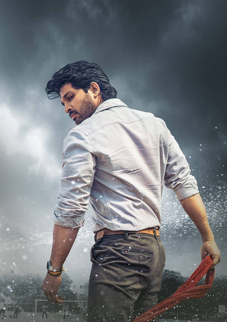 Allu Arjun Dramatic Splash Background