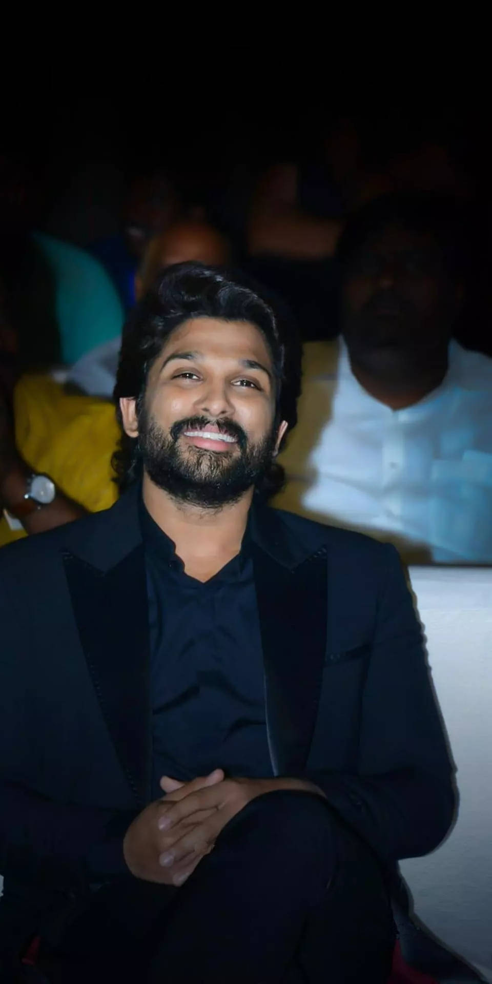 Allu Arjun Hd Navy Blue Suit Background