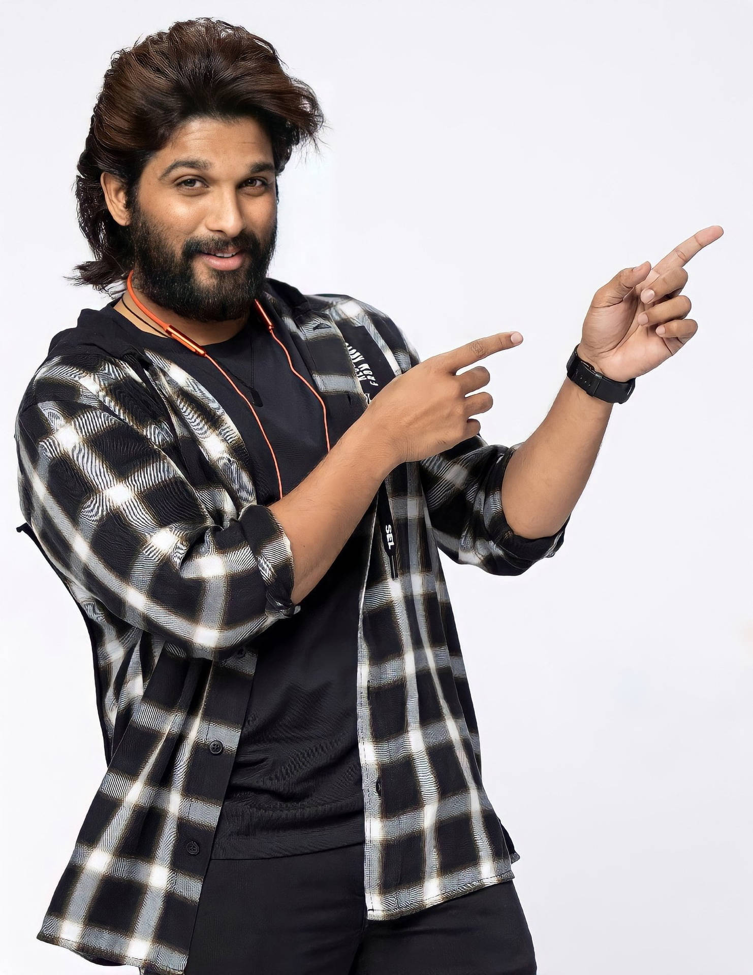 Allu Arjun Hd Pointing To The Right Background