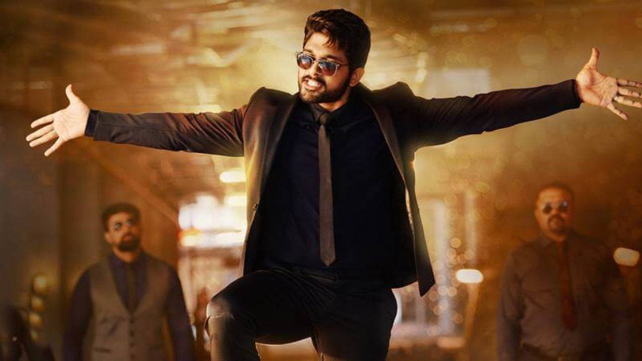 Allu Arjun With Open Arms Wearing Suit