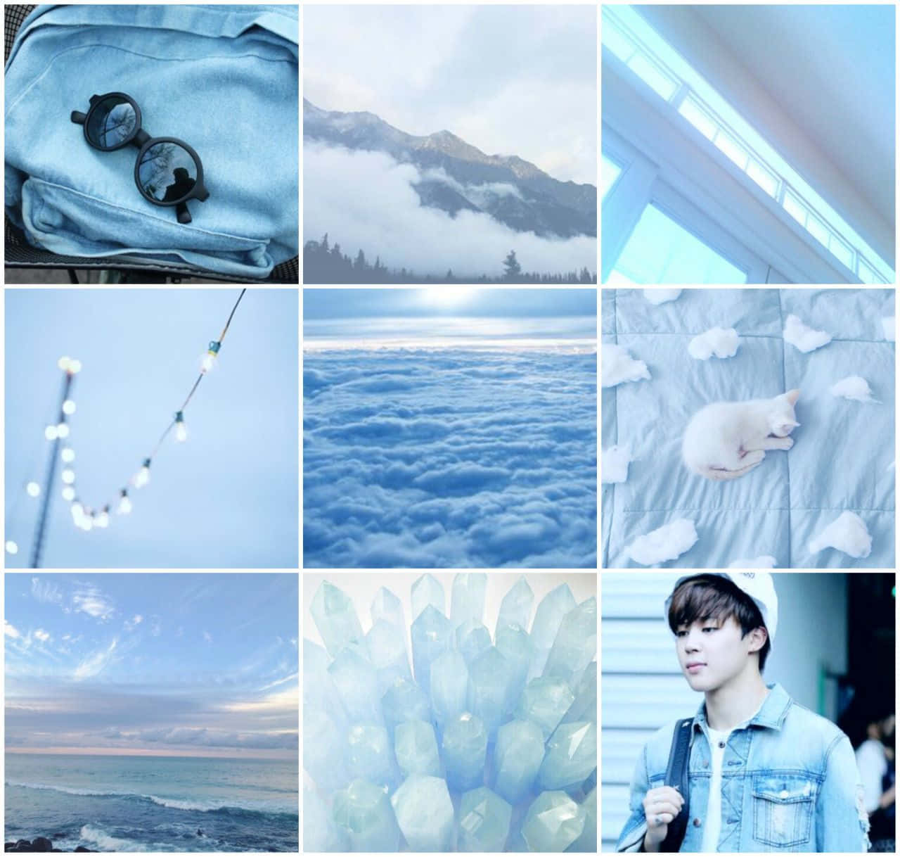 Alluring Aesthetic Blue Collage Background