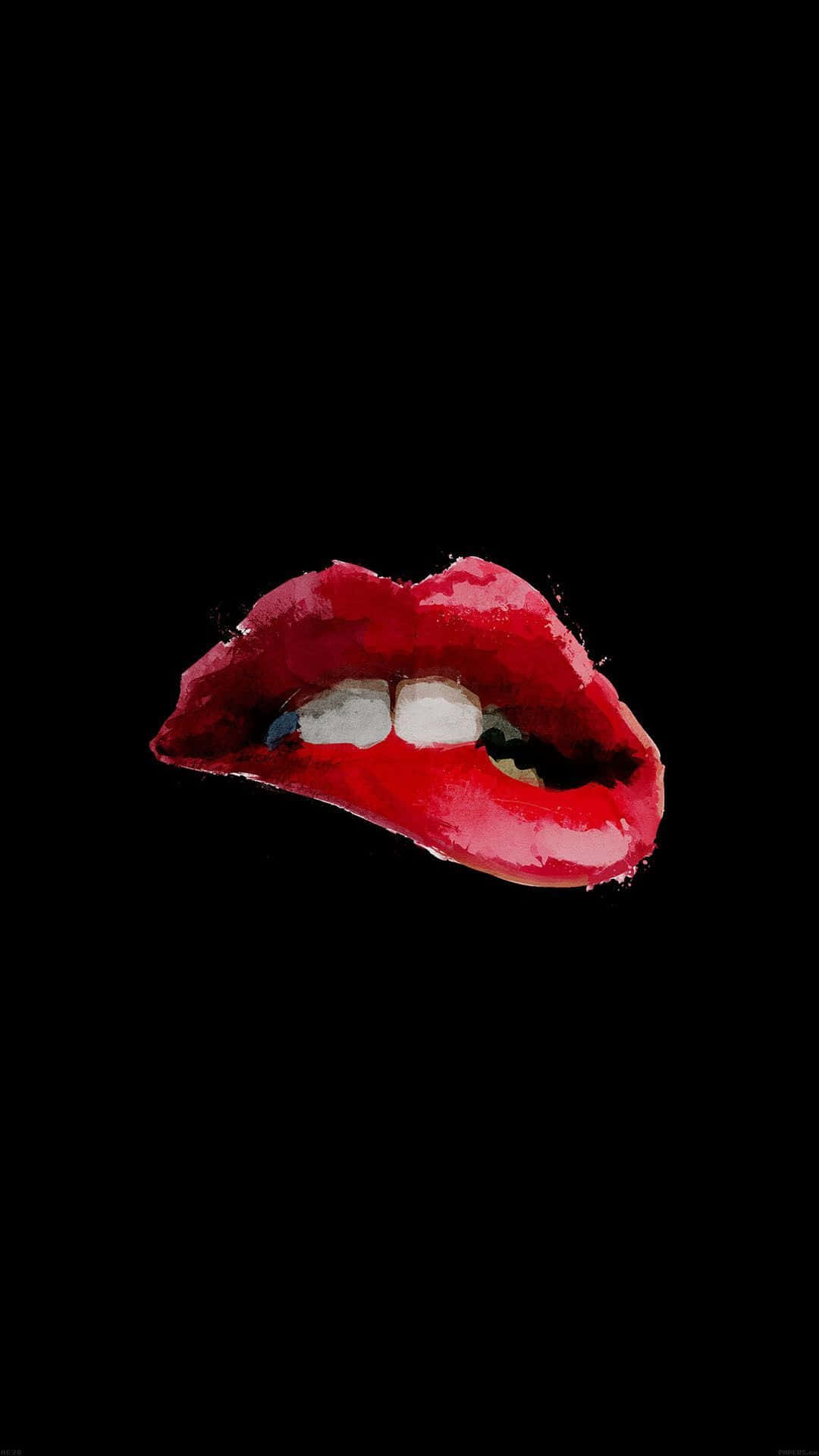 Alluring Red Lips On A High Definition Wallpaper Background