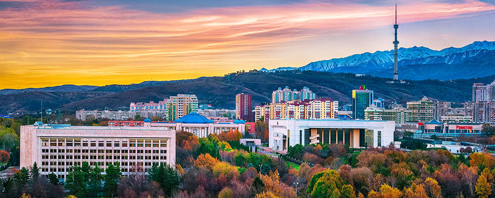 Almaty Kazakhstan During Fall Background