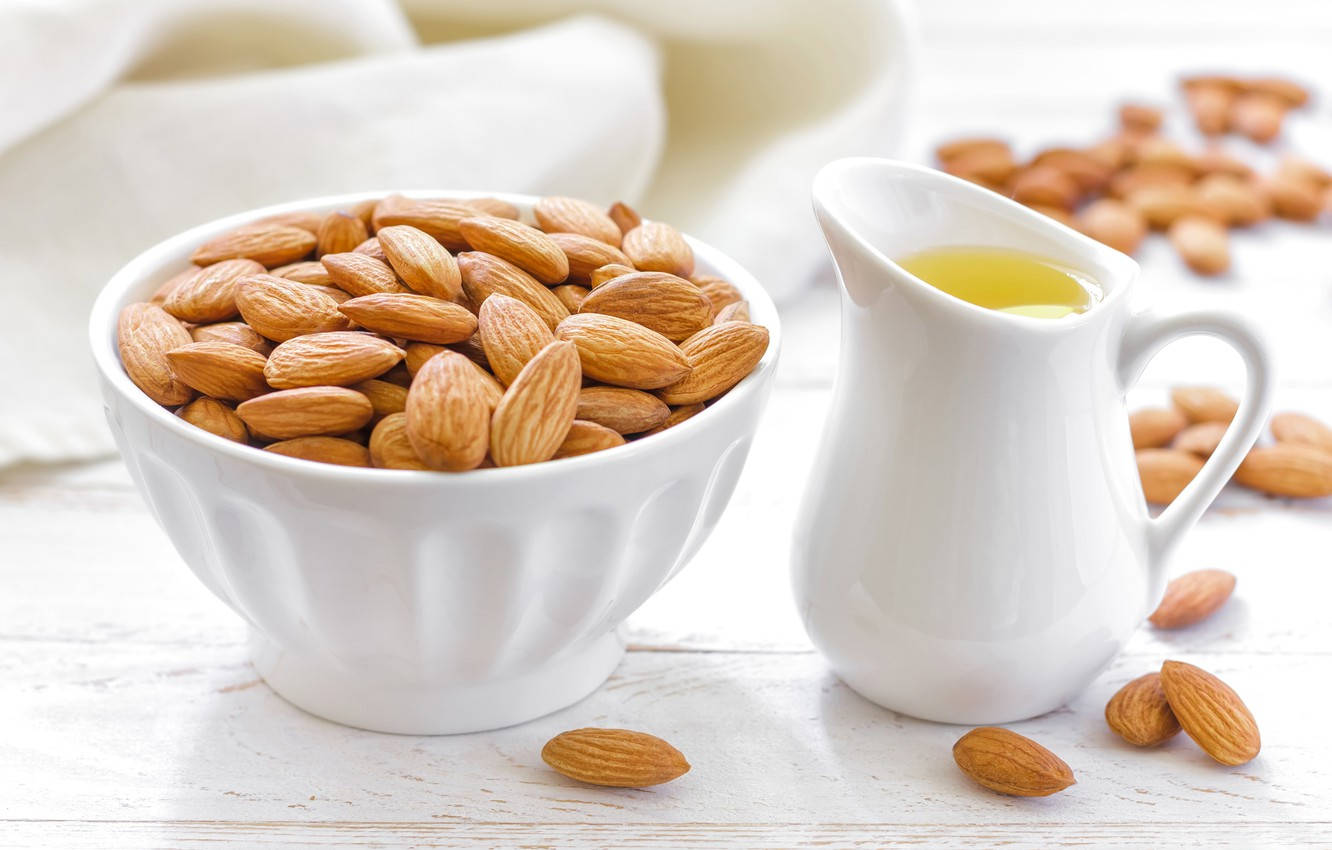 Almond And Oil Background