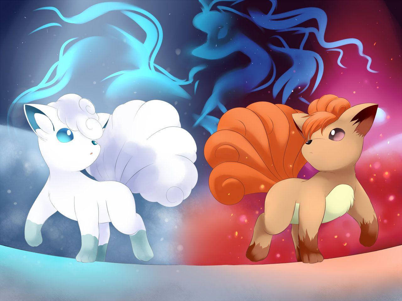 Alolan And Regular Vulpix Background