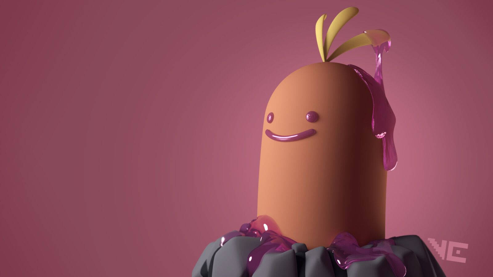 Alolan Diglett Dittomorph In Purple Background Background