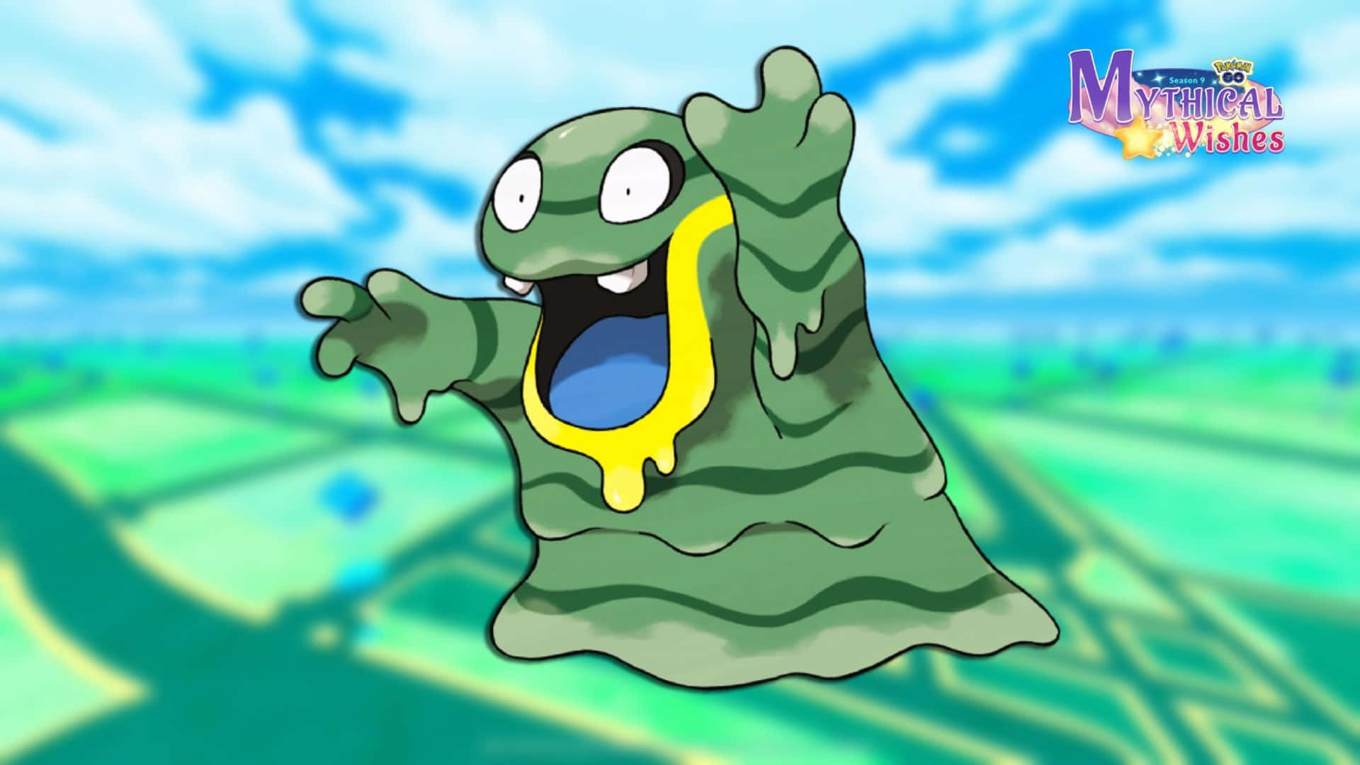 Alolan Grimer With Green Backdrop