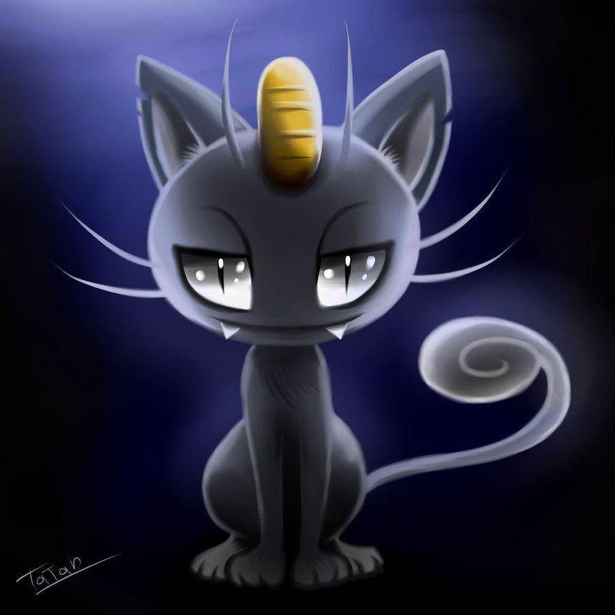 Alolan Meowth Surrounded By Shadows