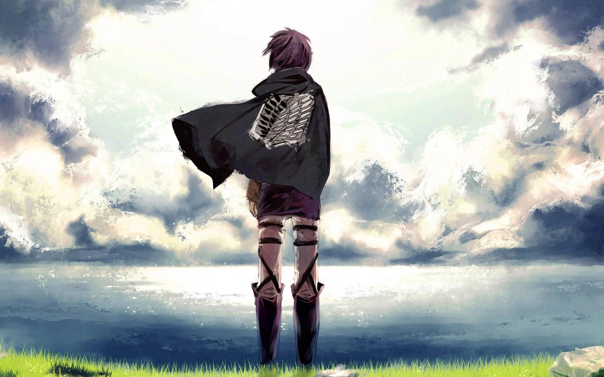 Alone Boy Anime Attack On Titan Background