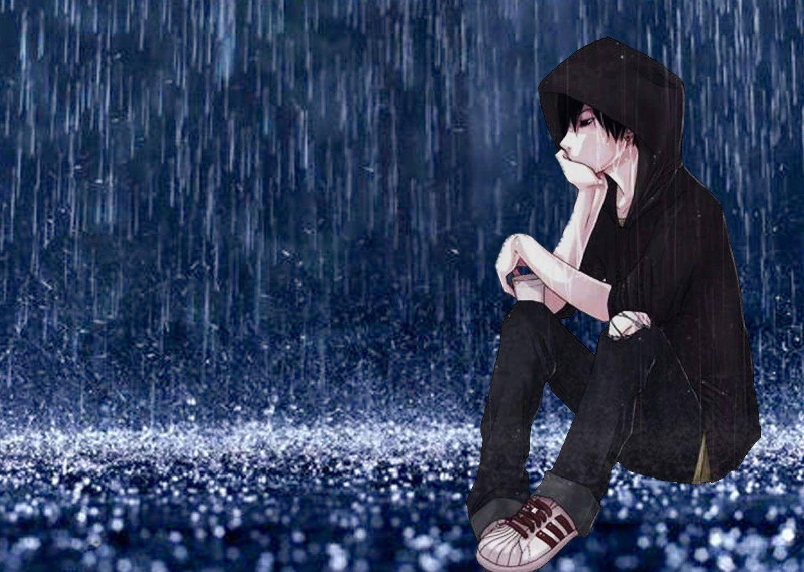 Alone Boy In The Rain Background