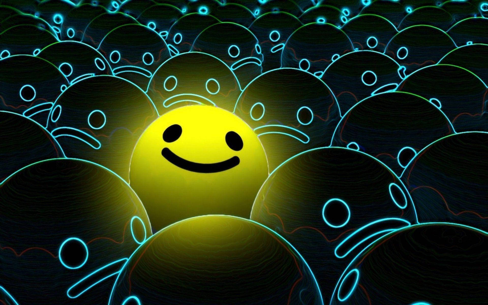 Alone Neon Smile Background