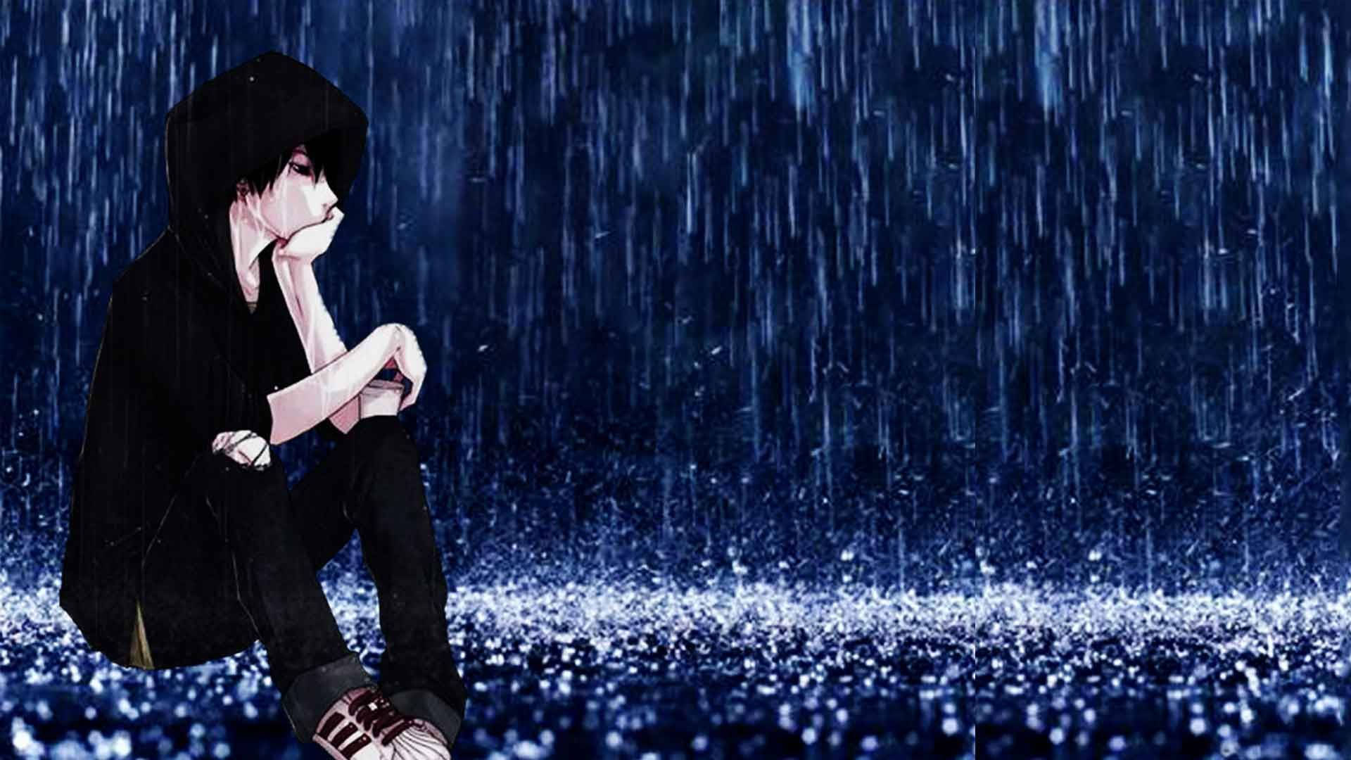 Alone Sad Anime Boys In The Rain