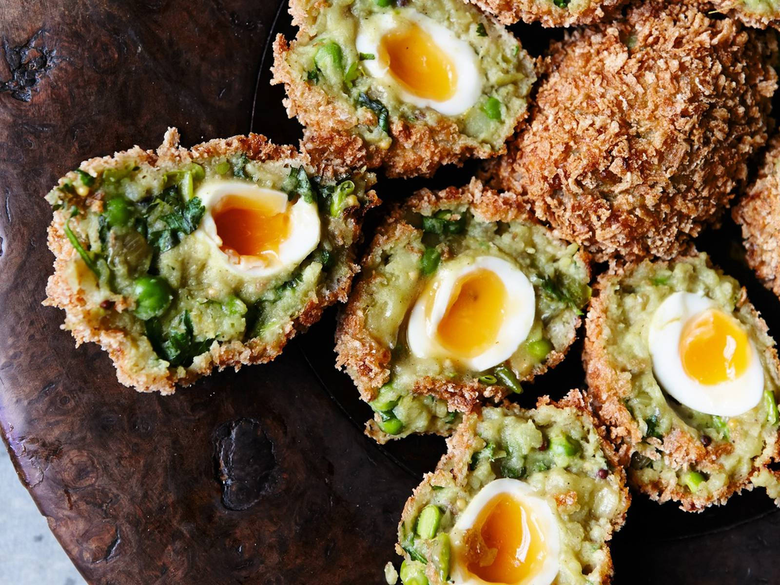 Aloo Tikki Scotch Eggs Dish Background