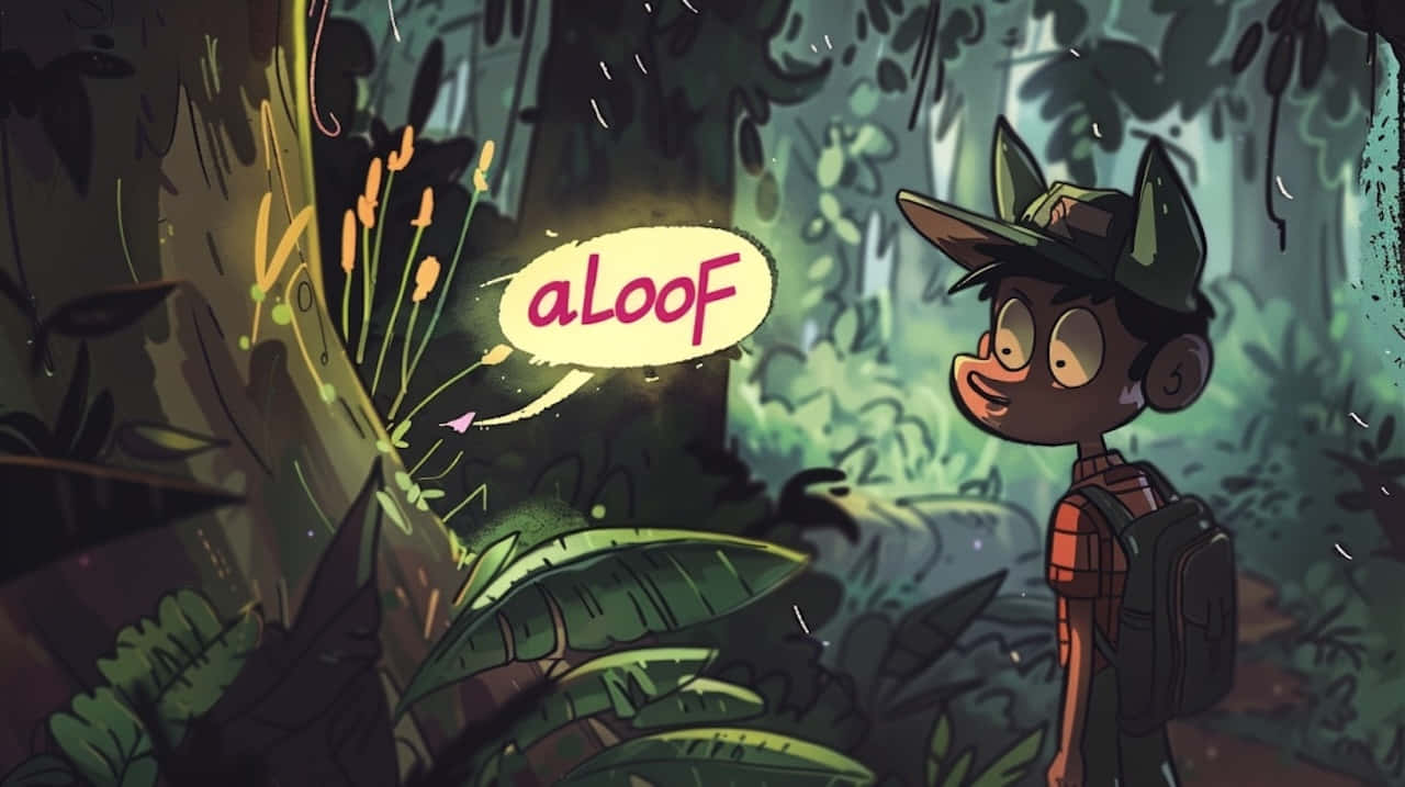 Aloof Adventurein Forest Illustration Background