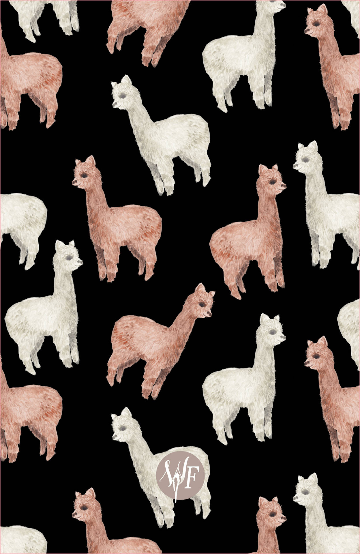 Alpaca Brown White Pattern Art Background