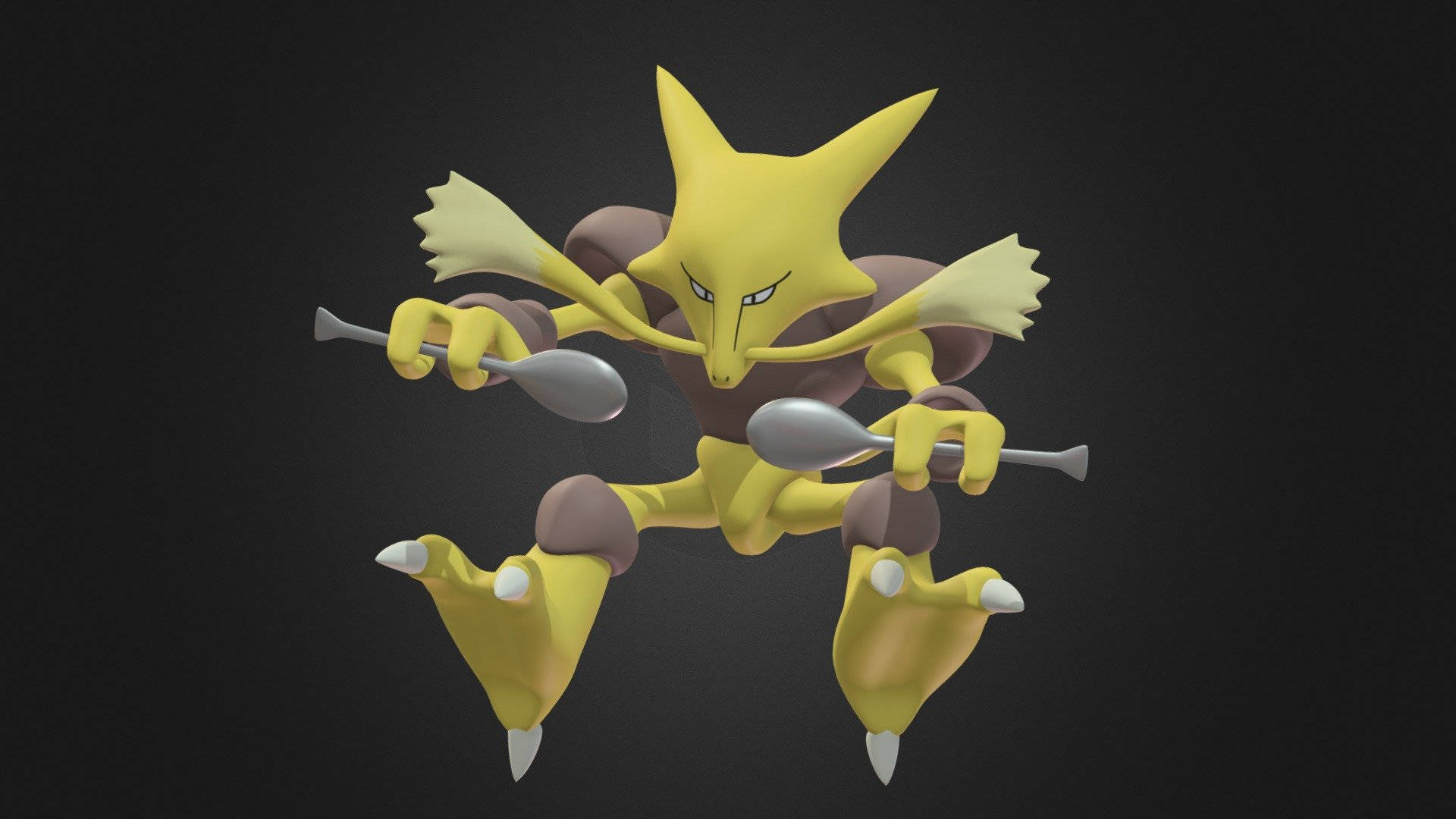 Alpha Psychic Pokémon Alakazam Showcasing Its Power