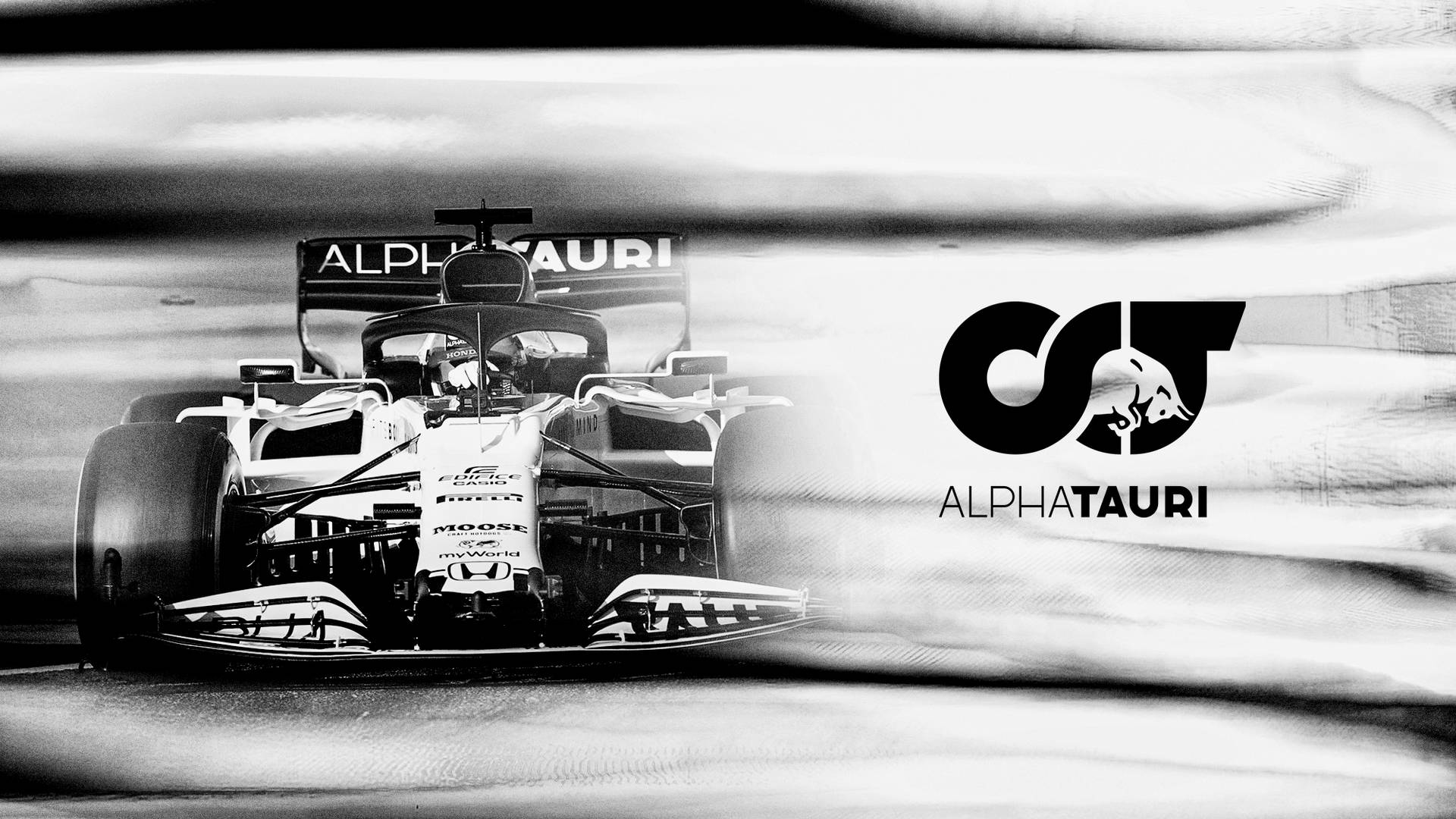 Alphatauri Racing Car And Logo Background