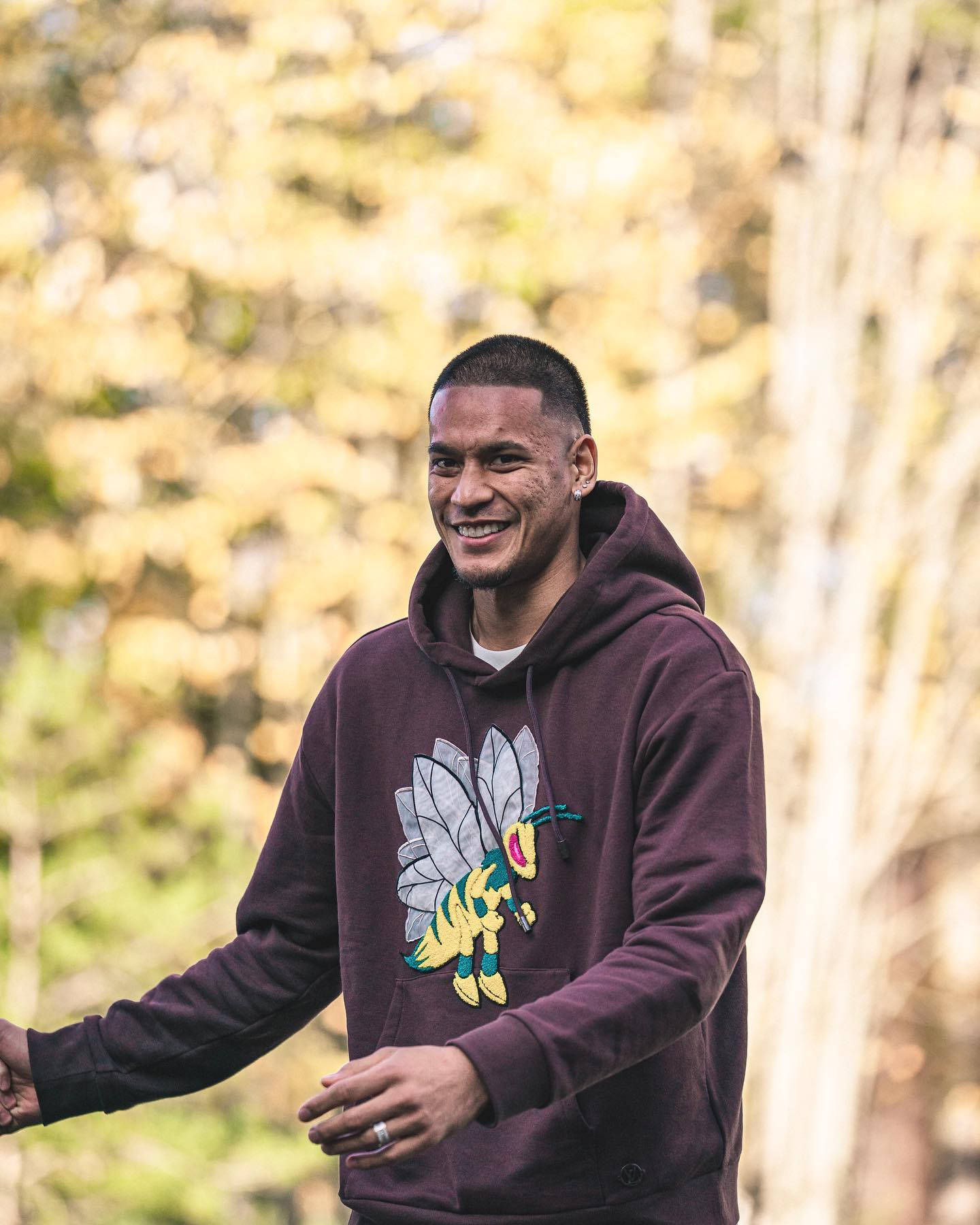 Alphonse Areola In Brown Hoodie