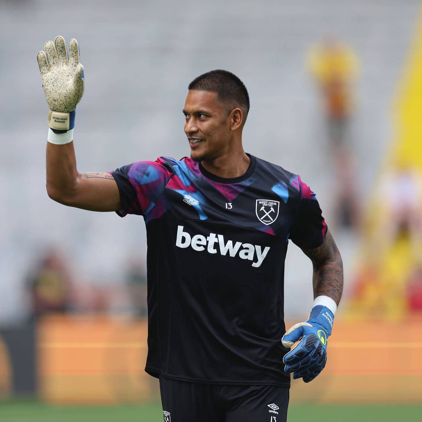 Alphonse Areola Waving During Match Background