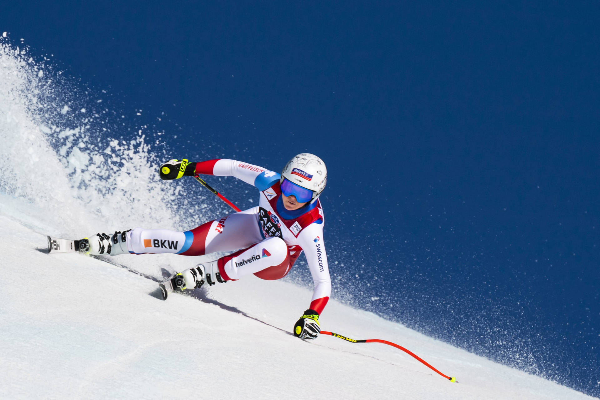 Alpine Skiing Champion, Lara Gut-behrami In Action Background