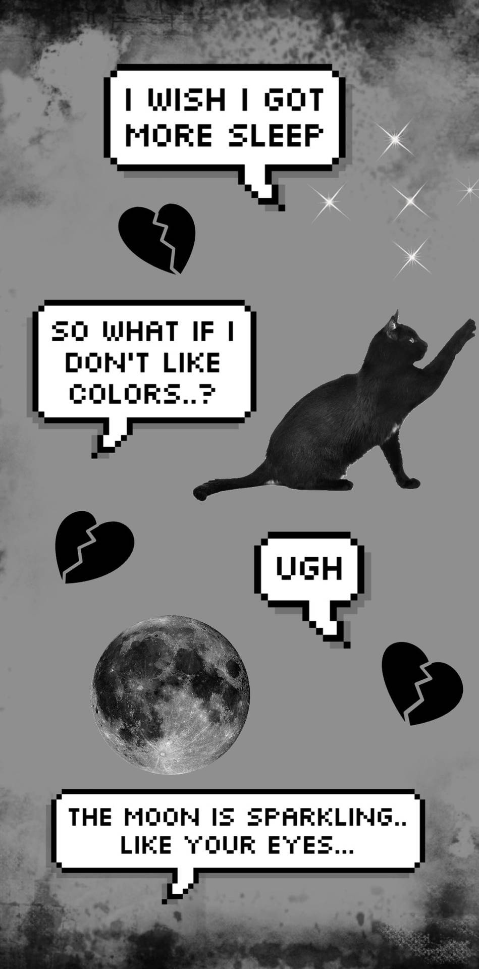 Alt Aesthetic Cat And Speech Bubbles Background