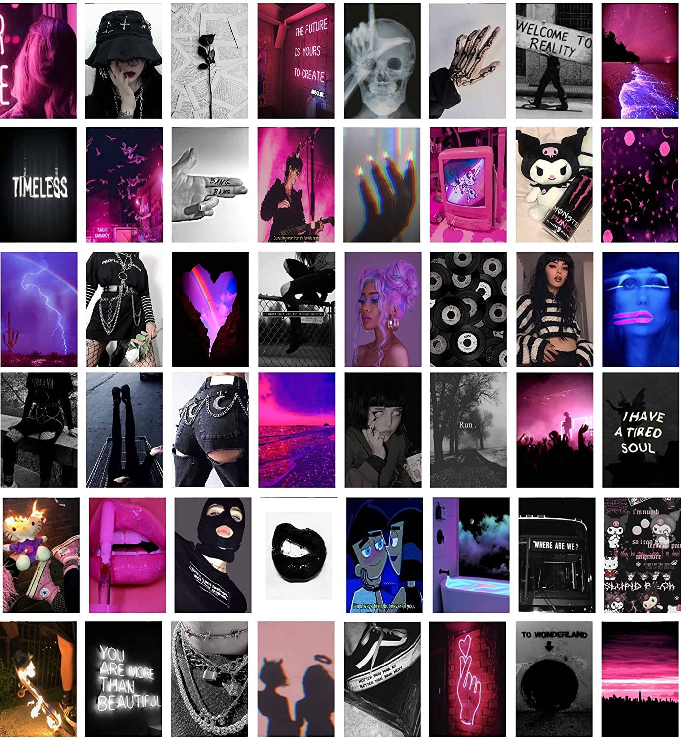 Alt Aesthetic Neon Collage Background