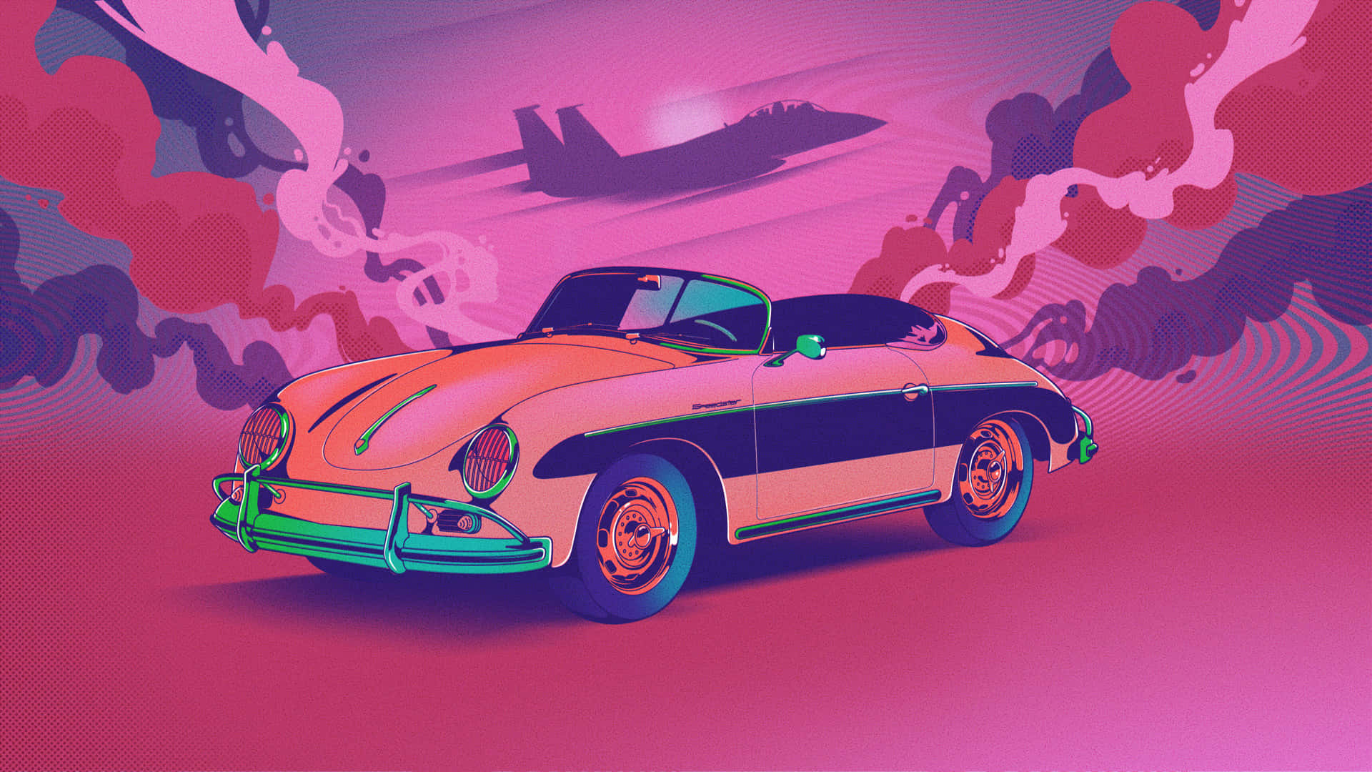 Alt Text & A Beautiful, Vintage Pink Car With A Classic, Retro Design. Background