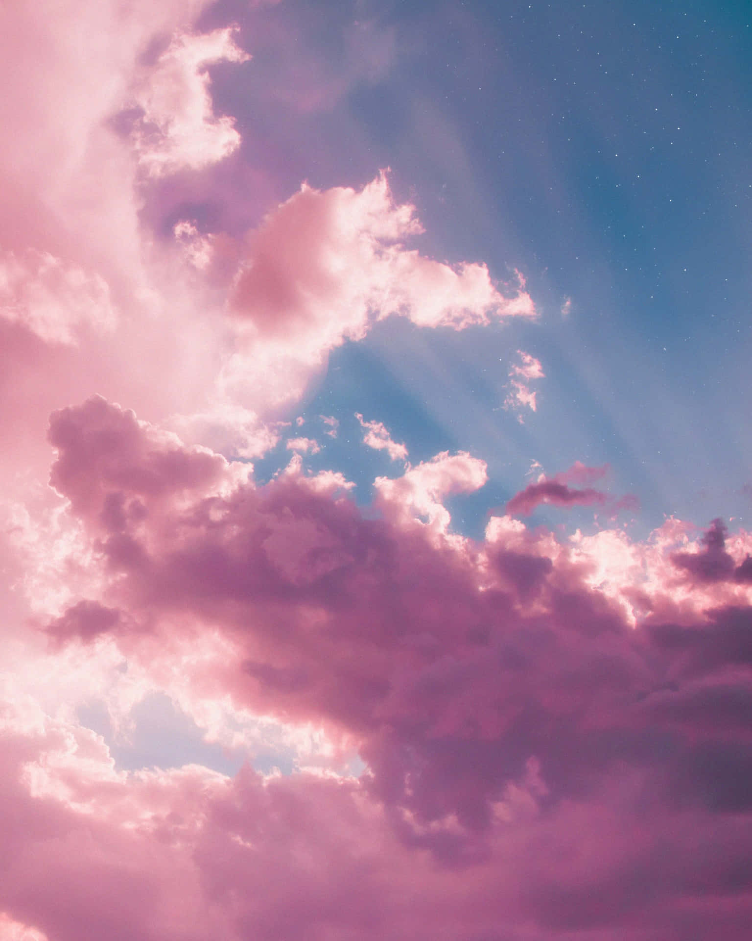 Altostratus Pink And Blue Clouds Background