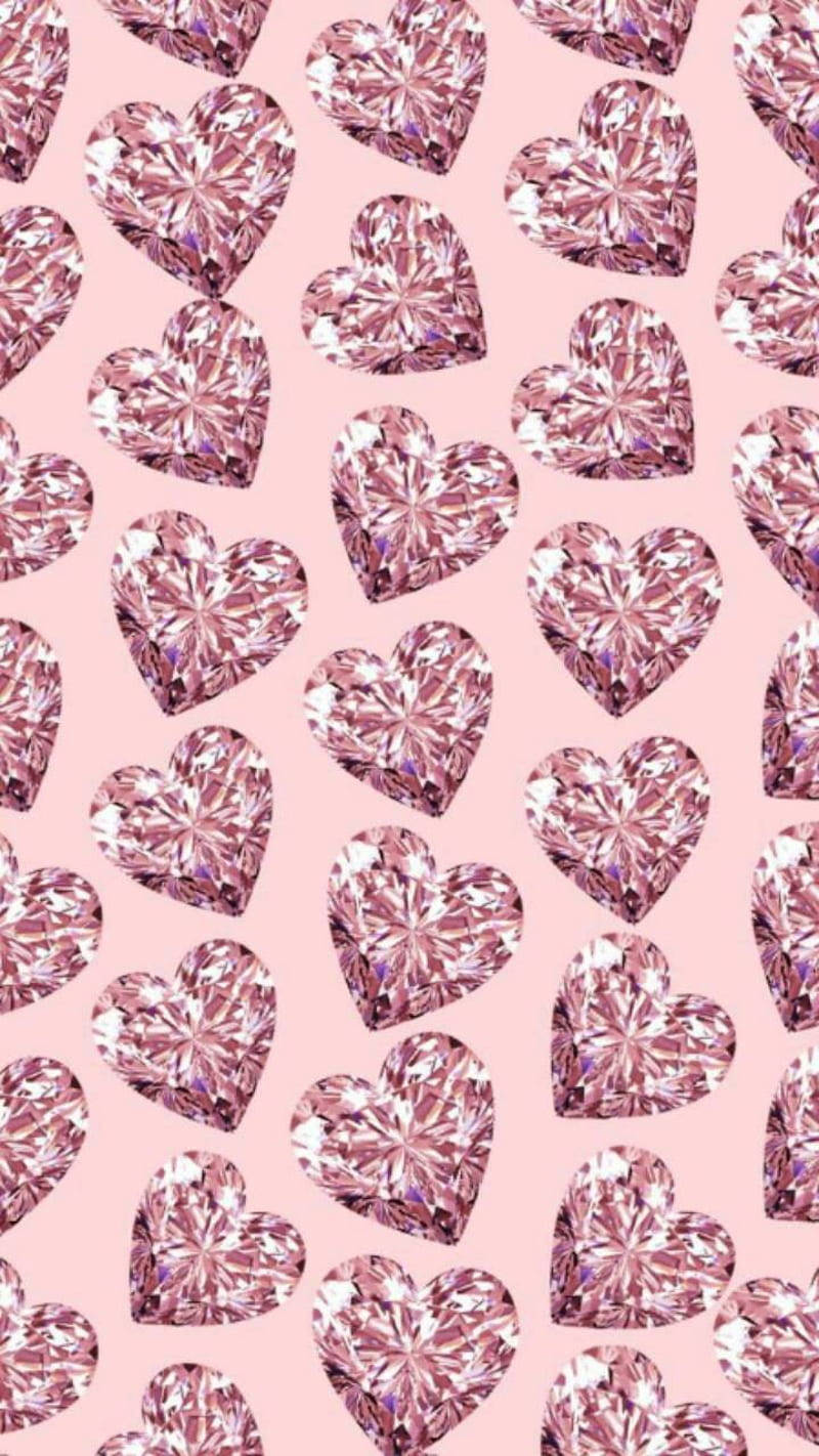 Aluring Pink Diamond Shining Bright Background