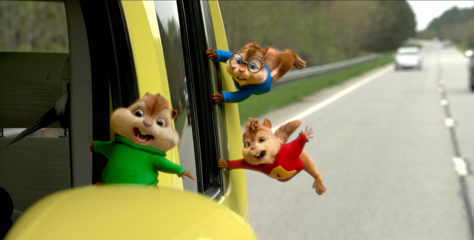Alvin And The Chipmunks Hanging On Car