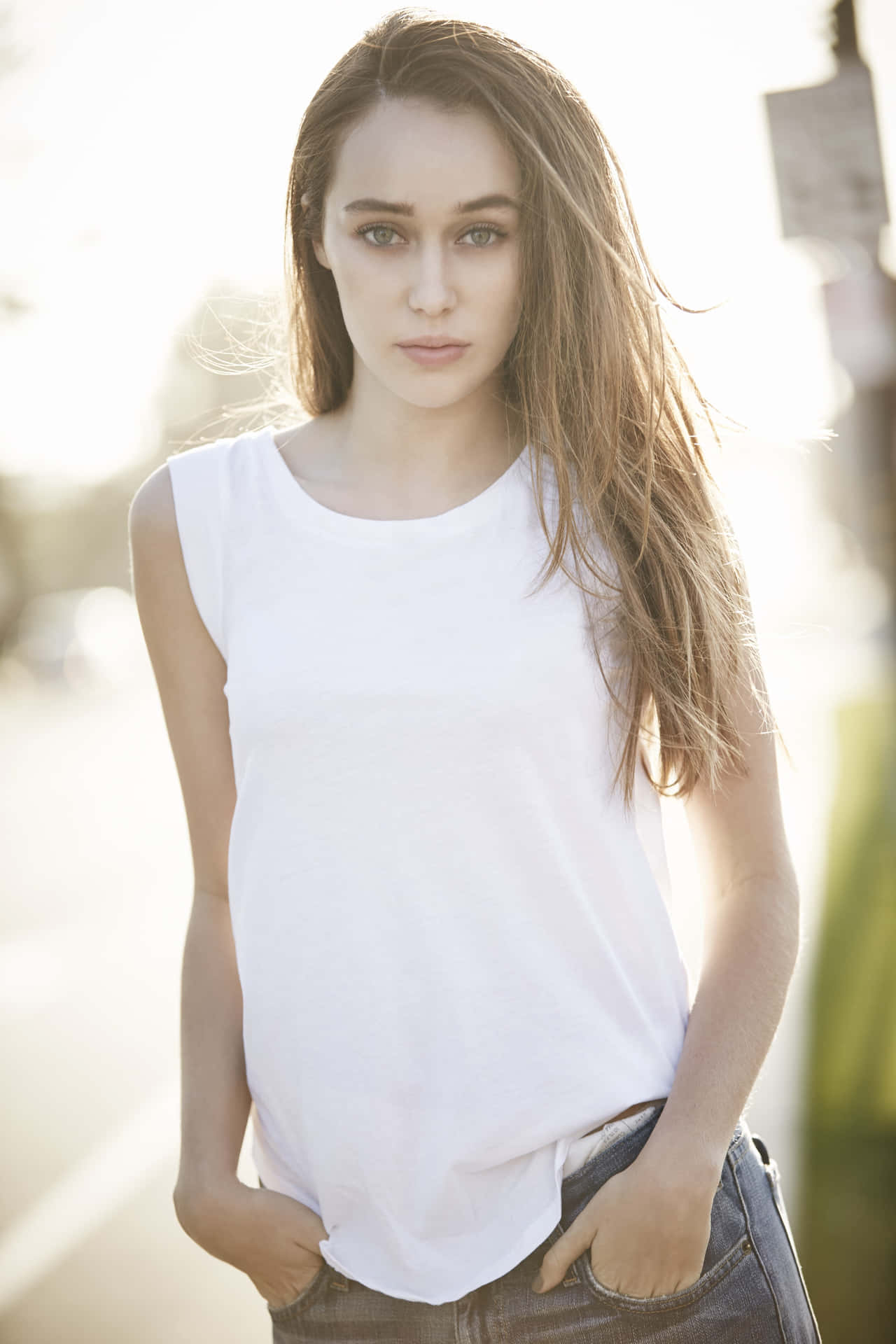 Alycia Debnam Carey Casual Portrait Background