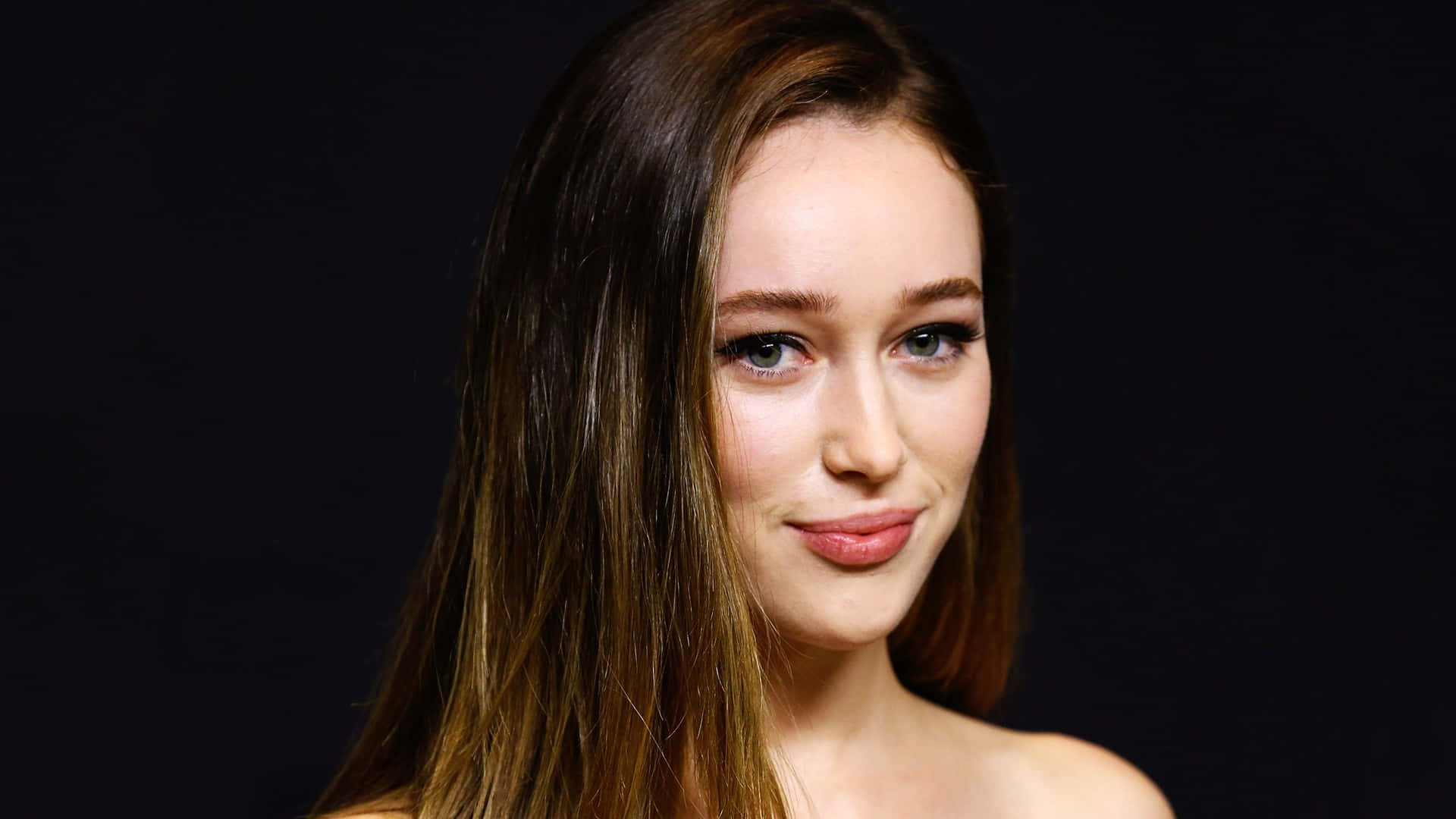 Alycia Debnam Carey Portrait Black Background Background