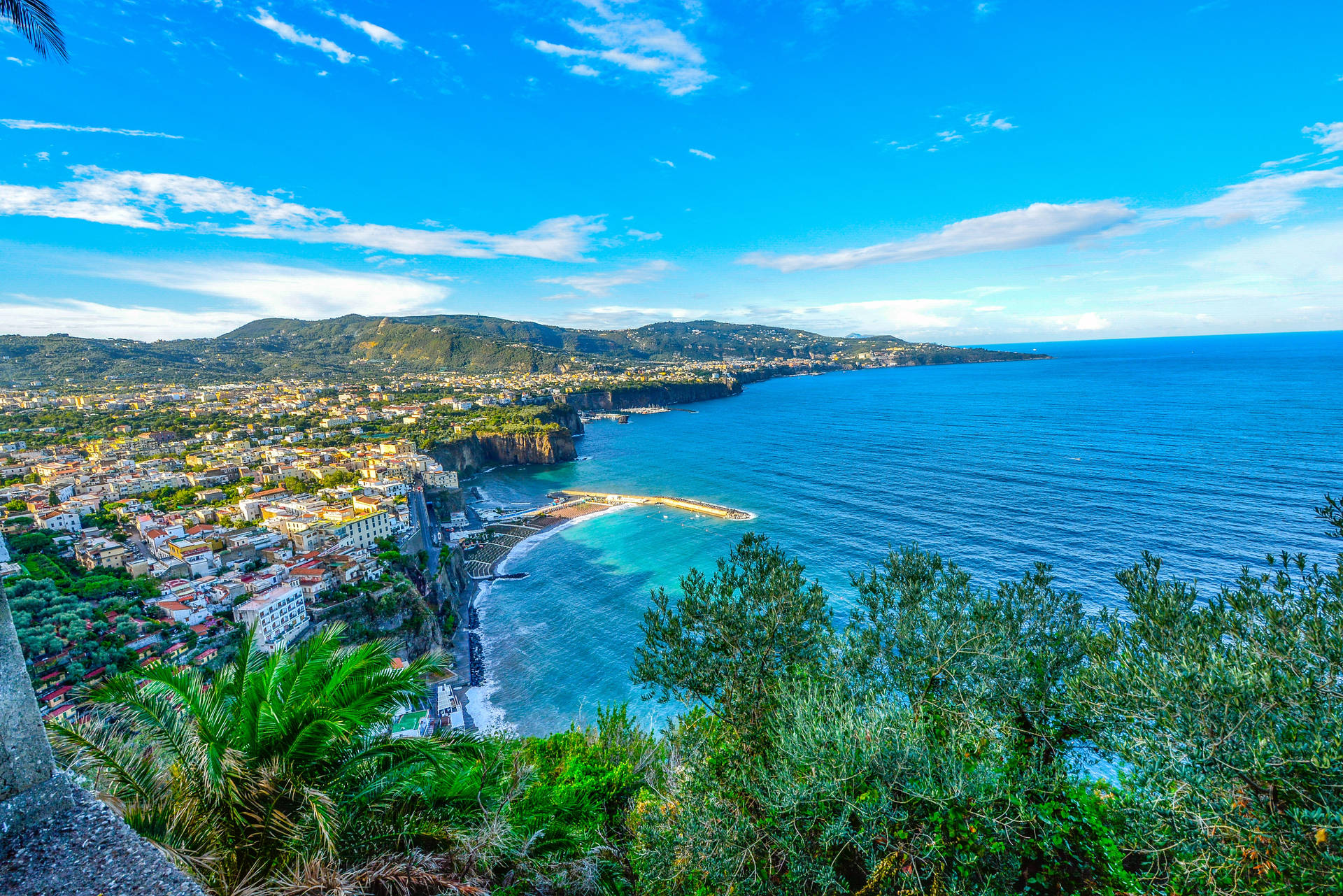 Amalfi Coast In Italy Background