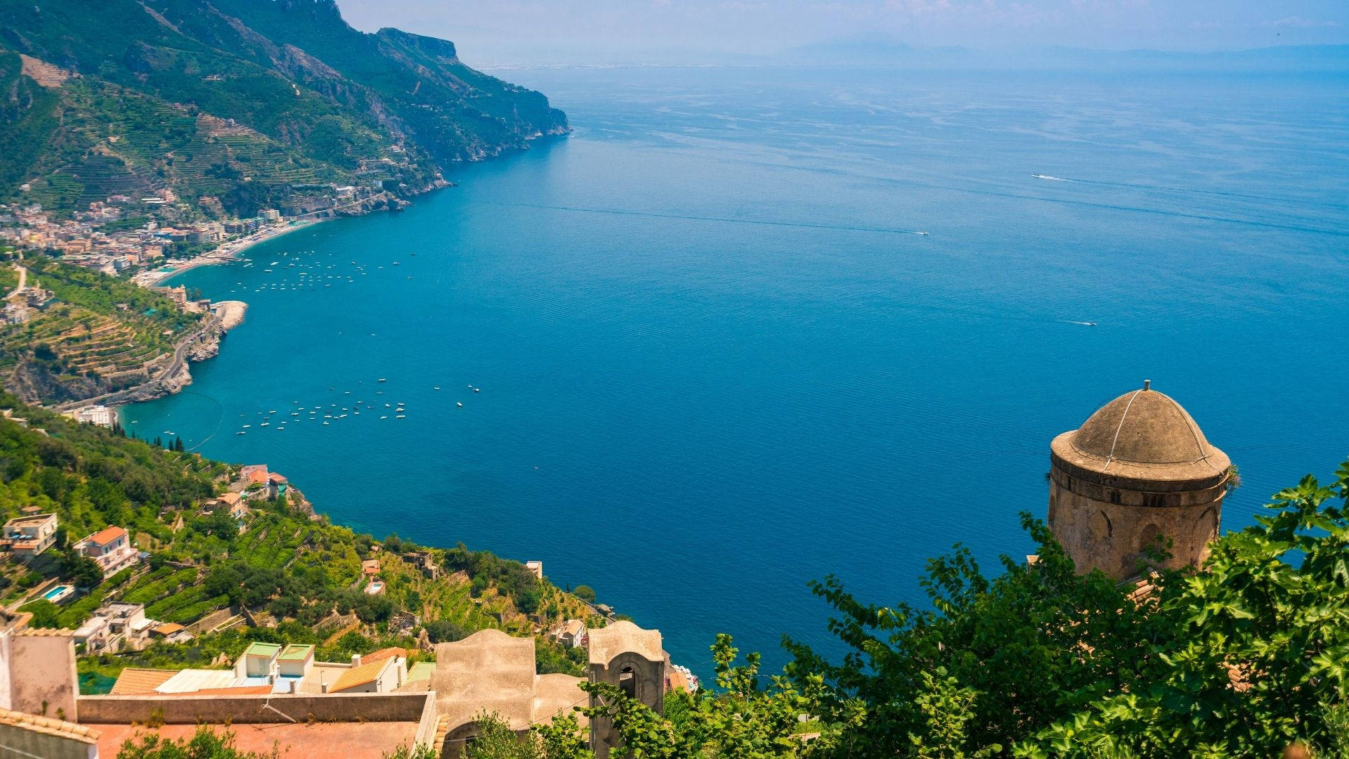 Amalfi Coast View From Ravello Background