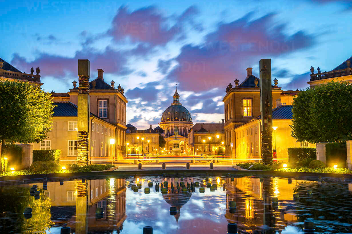 Amalienborg Palace At Night Background