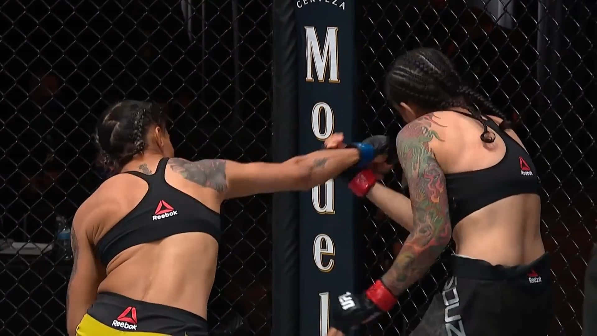 Amanda Lemos In Action During A Ufc Match Background